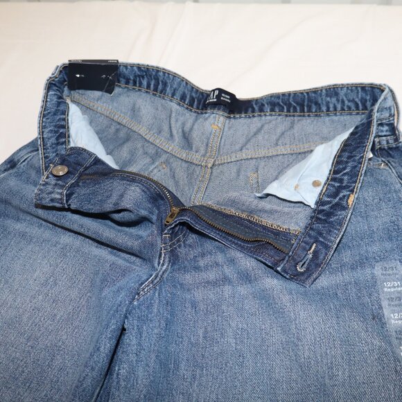Gap Womens Baggy Jeans Mid Rise Super Wide Leg Relaxed Med Wash Size 12/31R NWT - Picture 5 of 10